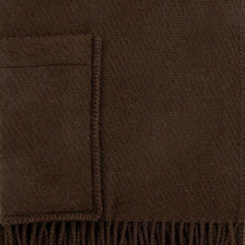 Szal-ponczo wełniany z kieszeniami 60x170 UNI Wool Pocket Shawl - Chocolate