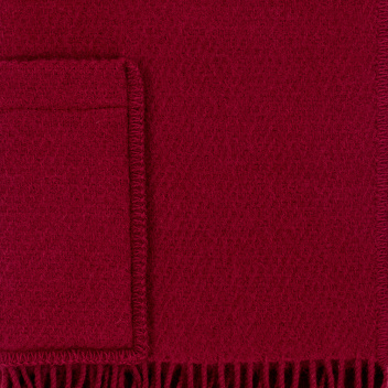 Szal-ponczo wełniany z kieszeniami 60x170 UNI Wool Pocket Shawl - Dark Red