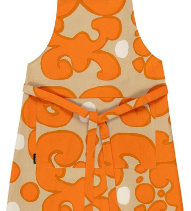 Fartuszek kuchenny 84x85 KEIDAS-ESILIINA Apron Beige-Linen-Orange