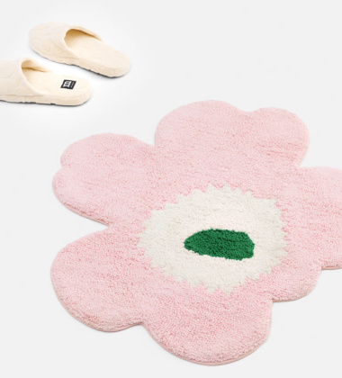 Mata łazienkowa 73x74 UNIKKO Bath Mat Light Pink-Green-Off White