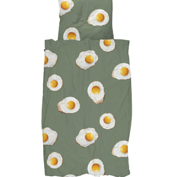 Pościel bawełniana dwustronna w jajka sadzone 140x200 EGGS Duvet Cover