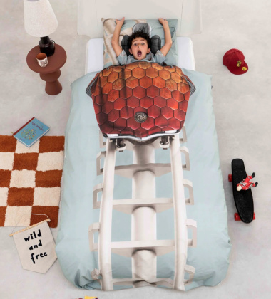 Pościel bawełniana dwustronna z rollercoasterem wężem 140x200 PYTHON Duvet Cover