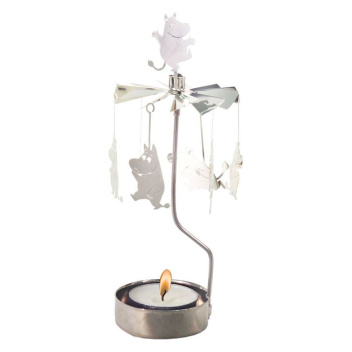 Świecznik karuzela Muminek 16,5x6,5 MOOMINTROLL Rotary Candle Holder - Silver