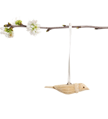 Zawieszka drewniany rzeźbiony ptaszek Tumaini Jacaranda Wooden Ornament - Natural Carved Bird Tumaini