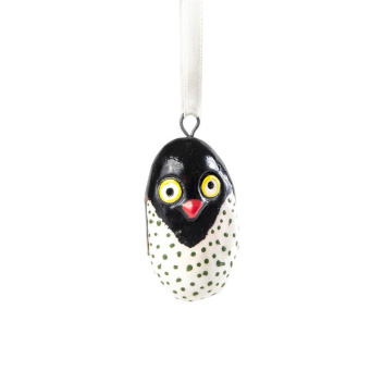 Zawieszka drewniana sowa Jacaranda Wooden Ornament - White Owl