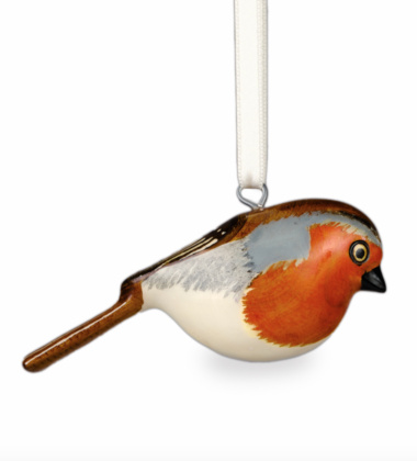 Zawieszka drewniany ptaszek rudzik Jacaranda Wooden Ornament - Robin