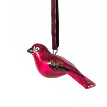 Zawieszka drewniany ptaszek zięba ognista  Jacaranda Wooden Ornament - Sub-Saharan Fire Finch