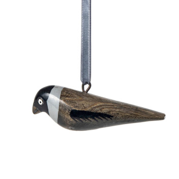 Zawieszka drewniany ptaszek kawka Jacaranda Wooden Ornament - Jackdaw