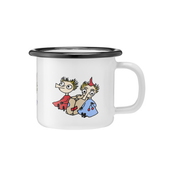 Kubek emaliowany muminki Topik I Topcia 150 ml MOOMIN ENAMEL RETRO MUG THINGUMY AND BOB 1,5DL - White