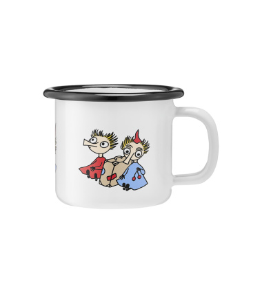 Kubek emaliowany muminki Topik I Topcia 150 ml MOOMIN ENAMEL RETRO MUG THINGUMY AND BOB 1,5DL - White
