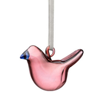 Szklany mini ptaszek zawieszka 7,3 cm MINI GLASS BIRD by Oiva Toikka - Cherry