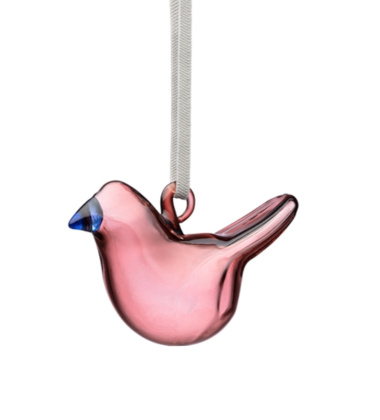 Szklany mini ptaszek zawieszka 7,3 cm MINI GLASS BIRD by Oiva Toikka - Cherry