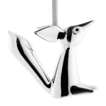 Szklany siedzący lisek zawieszka 8 cm ORNAMENT SITTING FOX by Oiva Toikka - Mirror