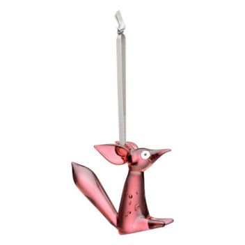Szklany siedzący lisek zawieszka 8 cm ORNAMENT SITTING FOX by Klaus Haapaniemi - Cherry