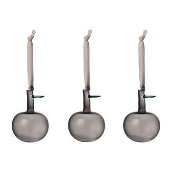 Bombki szklane jabłka APPLE GLASS Set 3 Grey