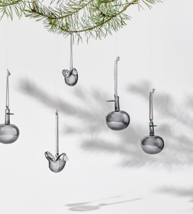 Bombki szklane jabłka APPLE GLASS Set 3 Grey