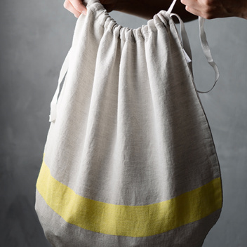 Lniany worek na pieczywo ZERO WASTE 28x40 USVA Beżowy-Lemon