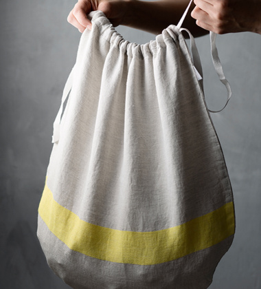 Lniany worek na pieczywo ZERO WASTE 28x40 USVA Beżowy-Lemon