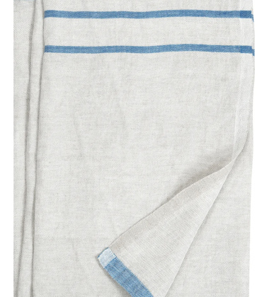 Ręcznik lniany kąpielowy USVA 95x180 Linen-New Blue