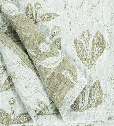 Obrus lub Narzuta 145x260 KESAKUKKA Tablecloth Jade-Olive