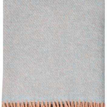 Koc wełniany z frędzlami 130x200 ILO Wool Blanket - Powder-Light Blue
