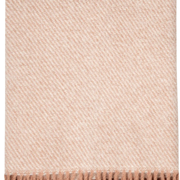 Koc wełniany z frędzlami 130x200 ILO Wool Blanket - Powder-White