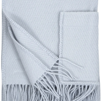 Szal-ponczo wełniany z kieszeniami 60x170 UNI Wool Pocket Shawl - Light Blue