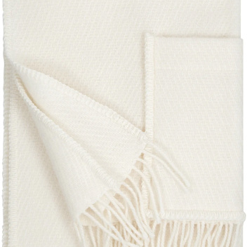Szal-ponczo wełniany z kieszeniami 60x170 UNI Wool Pocket Shawl - White