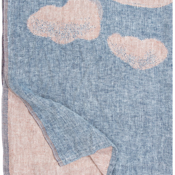 Ręcznik kąpielowy lniany 95x180 HIETSU Linen Bath Towel Blue-Cinnamon