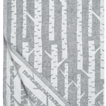 Ręcznik kąpielowy lniany 95x150 KOIVU Linen Bath Towel - White-Grey