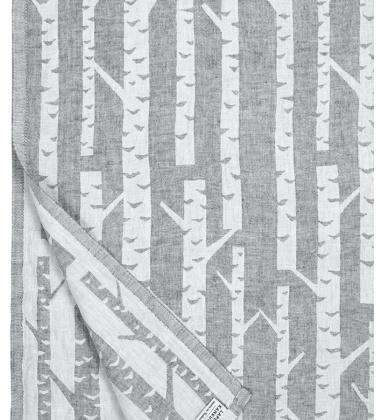 Ręcznik kąpielowy lniany 95x150 KOIVU Linen Bath Towel - White-Grey