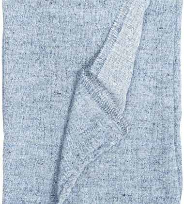 Ręcznik kąpielowy z gniecionego lnu 95x180 NYYTTI White-Blueberry