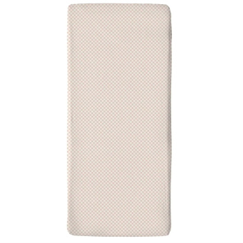 Prześcieradło jearsey'owe w szachownicę 90-100x200-220 CHECK fitted sheet Double Beige