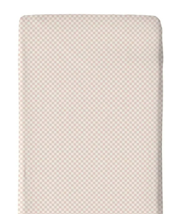 Prześcieradło jearsey'owe w szachownicę 90-100x200-220 CHECK fitted sheet Double Beige