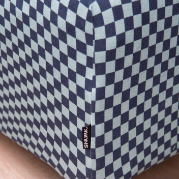 Prześcieradło jearsey'owe w szachownicę 90-100x200-220 CHECK fitted sheet Double Blue