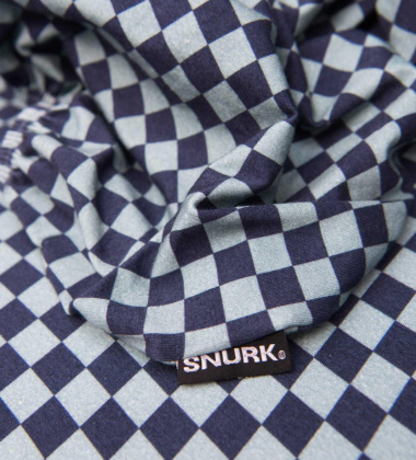 Prześcieradło jearsey'owe w szachownicę 140-160x200-220 CHECK fitted sheet Double Blue