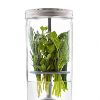 Słoik do przechowywania świeżych ziół 1L GLASS HERB KEEPER Set