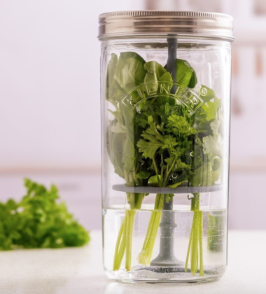 Słoik do przechowywania świeżych ziół 1L GLASS HERB KEEPER Set