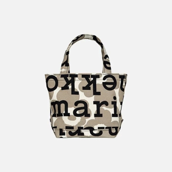 Torebka z logo 20x27x9,5 PIENI ANKHERA UNIKKO LOGO Tote Bag by Marimekko Blac-Beige