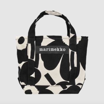 Torebka w kwiaty 23x31x13 SEIDI PIENI UNIKKO Tote bag by Marimekko Black-Off White