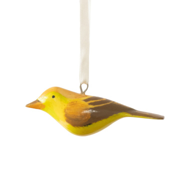 Zawieszka drewniany ptaszek lasówka kędzierzawa Jacaranda Wooden Ornament - Warbler