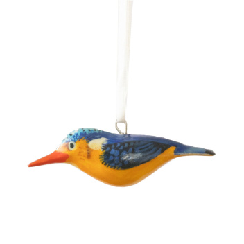 Zawieszka drewniany ptaszek zimorodek Jacaranda Wooden Ornament - Kingfisher