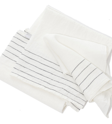 Lniany Ręcznik kąpielowy Kaste 95x180 Biało-Szary