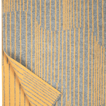 Koc wełniany 130x180 AURORA Wool Blanket - Grey-Coffee dyed Orange