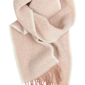Szal wełniany z frędzlami 20x220 ILO Wool Scarf - Powder-White