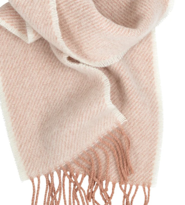 Szal wełniany z frędzlami 20x220 ILO Wool Scarf - Powder-White