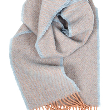 Szal wełniany z frędzlami 20x220 ILO Wool Scarf - Powder-Light Blue