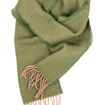 Szal wełniany z frędzlami 20x220 ILO Wool Scarf - Powder-Olive