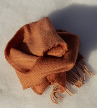 Szal wełniany z frędzlami 20x220 ILO Wool Scarf - Powder-Cinnamon