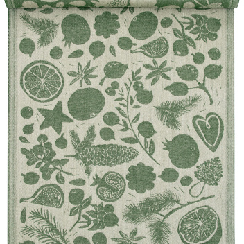Bieżnik na stół lniany 46x150 TALVEN TUOKSUT Tablerunner - Linen-Green